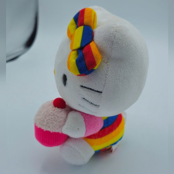 Hello Kitty Cupcake Rainbow Stripes Plush - Picture 6 of 7